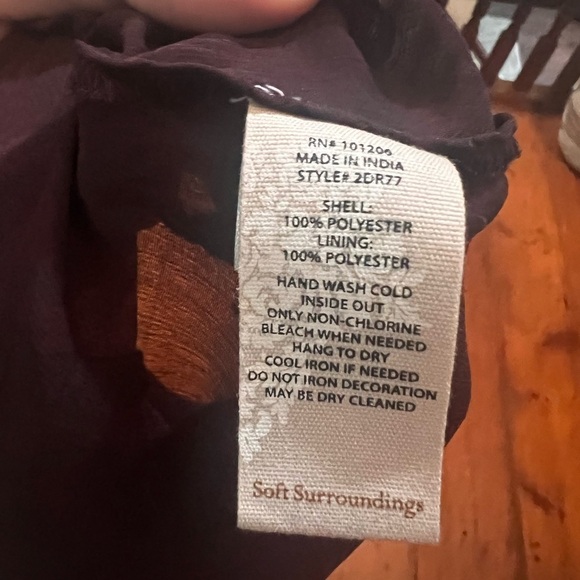 Soft Surroundings Alicia chiffon batwing blouse split neck tassel women’s large - Picture 7 of 7